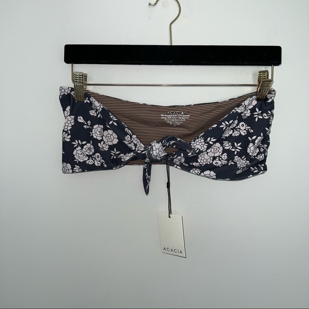 NEW Acacia baker bandeau knotted bikini top in blossom. - Picture 5 of 6